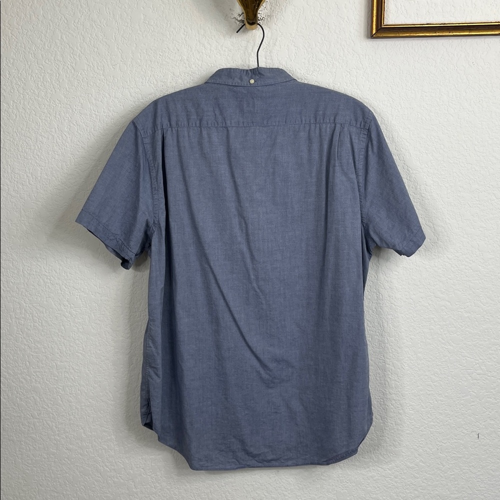 Elk Head Chambray Off Sides Popover Collared Short Sleeve Shirt - Picture 8 of 9